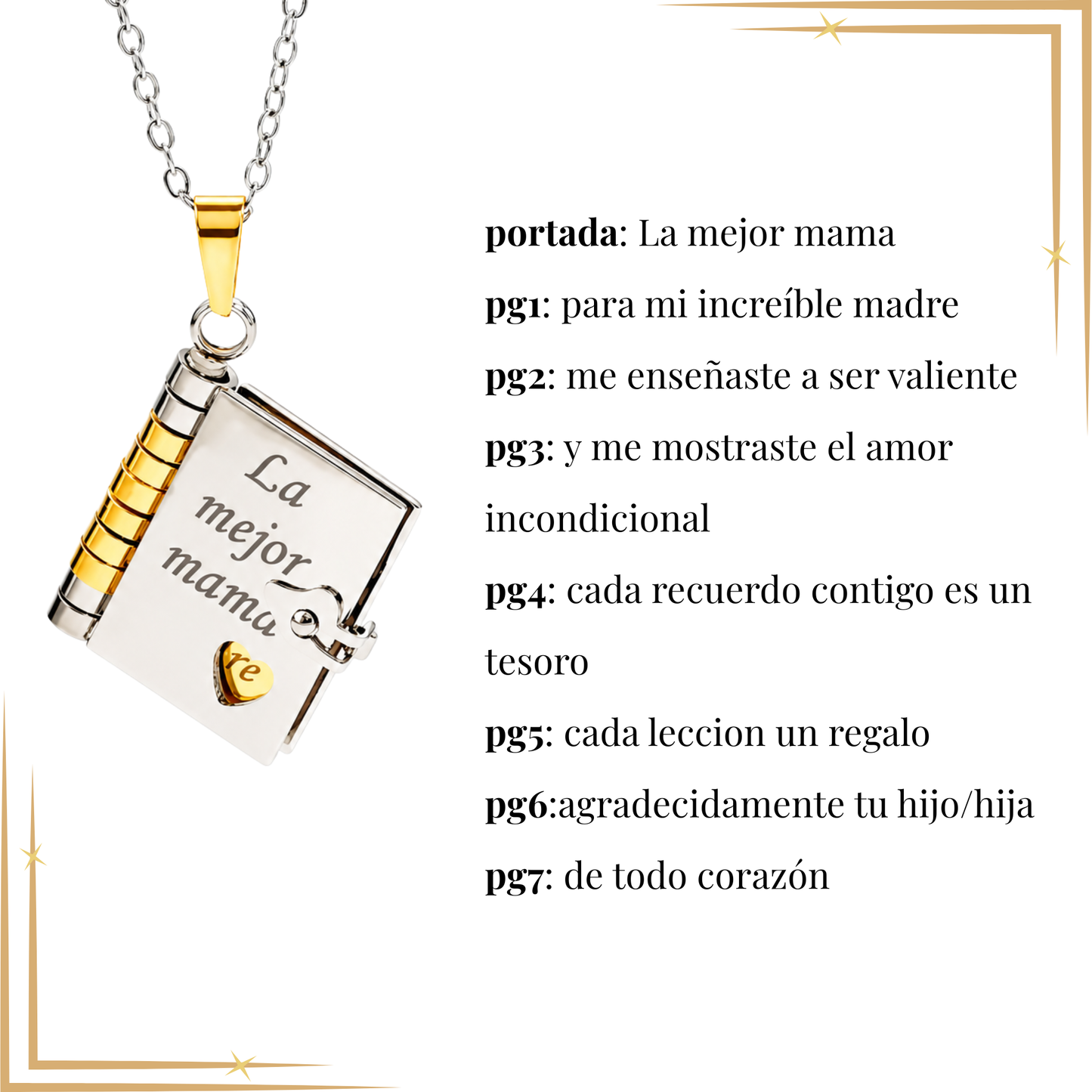 Collar con dedicatoria para madres